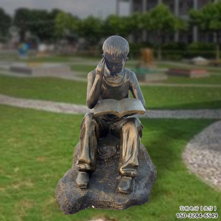 看書雕塑 仿真學生雕塑 烤漆人物雕塑