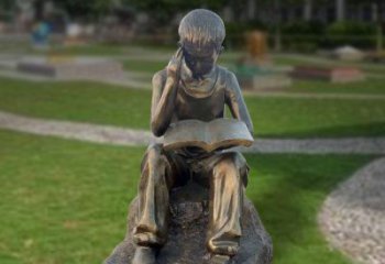 看書雕塑 仿真學生雕塑 烤漆人物雕塑