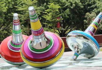 廣場(chǎng)陀螺雕塑廠家，抽象景觀擺件，不銹鋼材質(zhì)雕塑