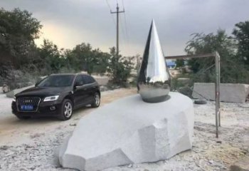 鏡面水珠雕塑廠家，立體藝術效果，不銹鋼材質制作