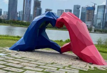 步行街心形雕塑 游樂場桃心雕塑 鑄造愛情雕塑