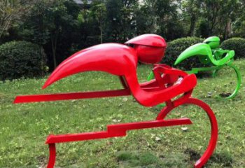 室內自行車雕塑 仿真體育雕塑 大型運動員雕塑