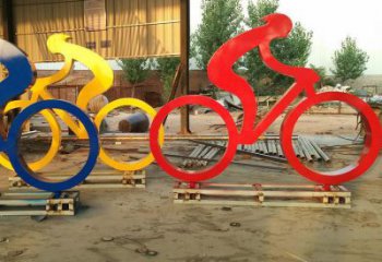水景自行車雕塑 彩繪剪紙運動員雕塑 現代體育雕塑