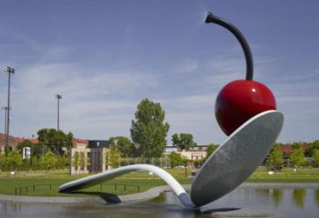 別墅區湯匙雕塑廠家 大型別墅區雕塑 剪影勺子雕塑