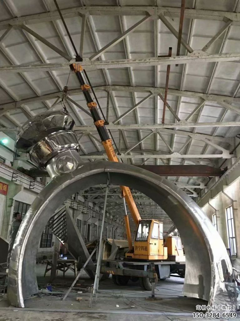 仿真指環(huán)雕塑 電鍍現(xiàn)代標(biāo)識雕塑 部隊戒指環(huán)雕塑