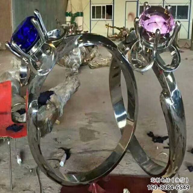 鏤空指環(huán)雕塑 噴水園林標(biāo)識雕塑 住宅小區(qū)戒指環(huán)雕塑