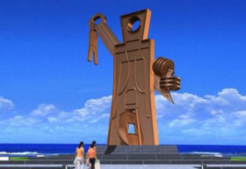 鋼管鑰匙雕塑 異形噴水雕塑 農(nóng)村金鑰匙雕塑