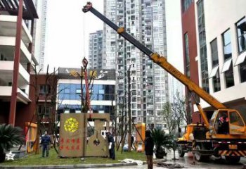 剪影鑰匙雕塑 噴水園林金鑰匙雕塑 餐飲店雕塑