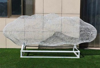 烤漆云梯雕塑 鋼管梯子雕塑 室內云朵雕塑