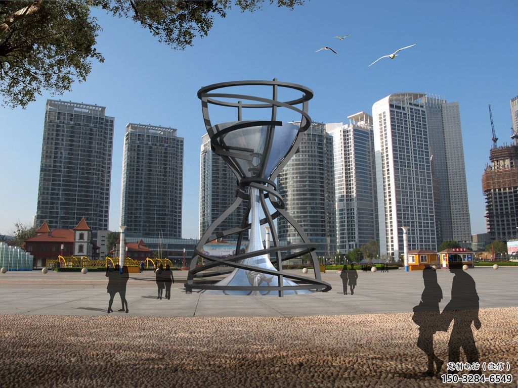 中式沙漏雕塑 啞光漏斗雕塑 游樂(lè)場(chǎng)雕塑