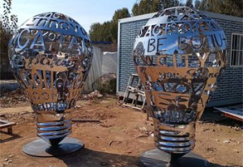 燈泡雕塑 歐式步行街燈具主題 大型電燈泡雕塑