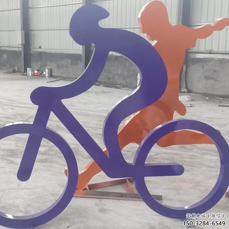 烤漆賽車雕塑 鋼管賽車人雕塑 室內(nèi)體育雕塑