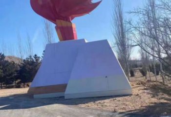 房地產火苗雕塑 現代景觀雕塑 幾何火焰頭雕塑