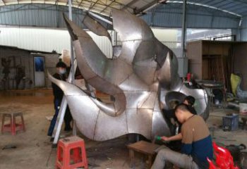 廣場(chǎng)火苗雕塑 抽象景觀雕塑 烤漆火焰頭雕塑