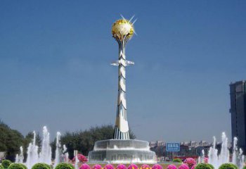 噴漆獎杯雕塑廠家 中式村口標識雕塑 草地紀念雕塑