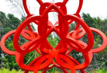 彩繪花環(huán)雕塑 景觀雕塑 街頭環(huán)形雕塑