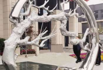 公園花環(huán)雕塑 戶外環(huán)形雕塑 抽象雕塑