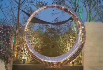戶外花環(huán)雕塑 噴漆環(huán)形雕塑 燈光雕塑