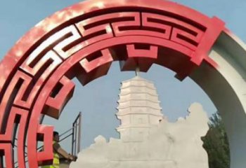 剪紙花環(huán)雕塑 切面燈光雕塑 政府環(huán)形雕塑