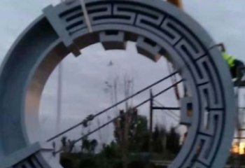 街道花環(huán)雕塑 現(xiàn)代環(huán)形雕塑 彩繪雕塑