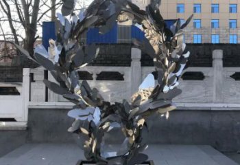 景觀花環(huán)雕塑 剪影環(huán)形雕塑 商業(yè)街雕塑