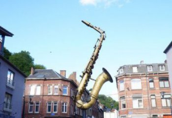 仿真薩克斯雕塑 電鍍現代樂器雕塑 部隊西方樂隊雕塑