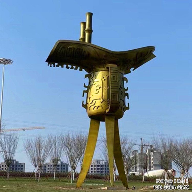 現(xiàn)代酒尊雕塑 大型別墅區(qū)酒尊杯雕塑 彩繪酒器雕塑