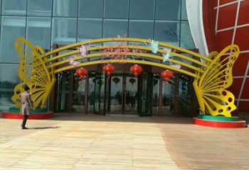 蝴蝶大門雕塑，創(chuàng)意藝術(shù)結(jié)構(gòu)，不銹鋼蝴蝶大門雕塑