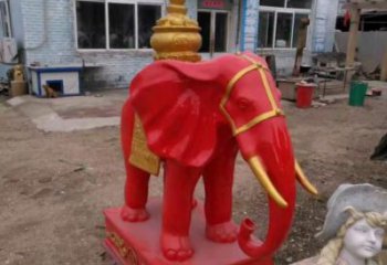 擺件大象雕塑，室外雕塑，玻璃鋼大象雕塑供應商