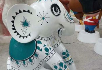 大象標識雕塑，廣場雕塑，玻璃鋼彩繪大象雕塑生產