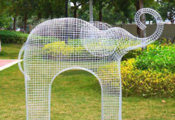 標(biāo)志大象雕塑定價(jià)，景觀概念，鏤空主題大象雕塑預(yù)定