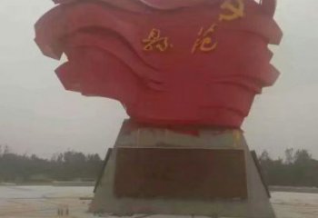 庭院旗幟雕塑，戶外革命雕塑，烤漆形式