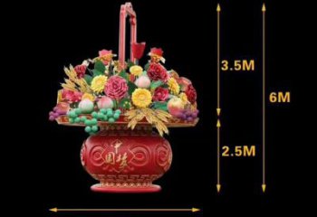 景觀藝術(shù)花籃雕塑精選，街道標(biāo)識(shí)，景觀花朵花籃雕塑工程指用