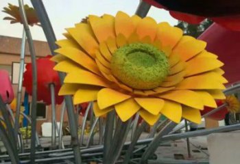 花籃雕塑制作承接，陸地擺件，城市廣場葵花花籃雕塑制造商