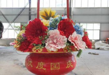 文化花籃雕塑特供，地標擺件，景區(qū)花籃雕塑選用
