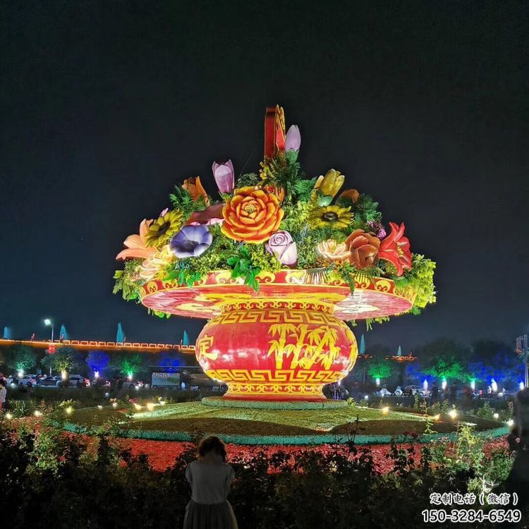 戶外花籃雕塑，廣場雕塑，小區花籃雕塑訂做