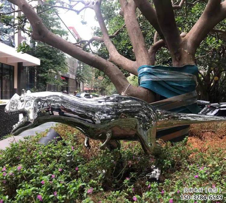 恐龍雕塑供需，圓雕系列，鏡面恐龍雕塑制造商