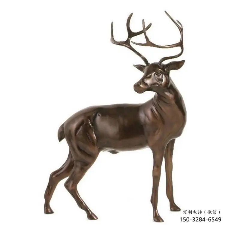 銅梅花鹿雕塑制造，廣場雕塑，制造梅花鹿銅雕塑批發(fā)