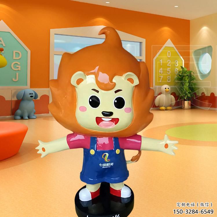 彩繪獅子雕塑，商場卡通美陳雕塑，動漫藝術效果