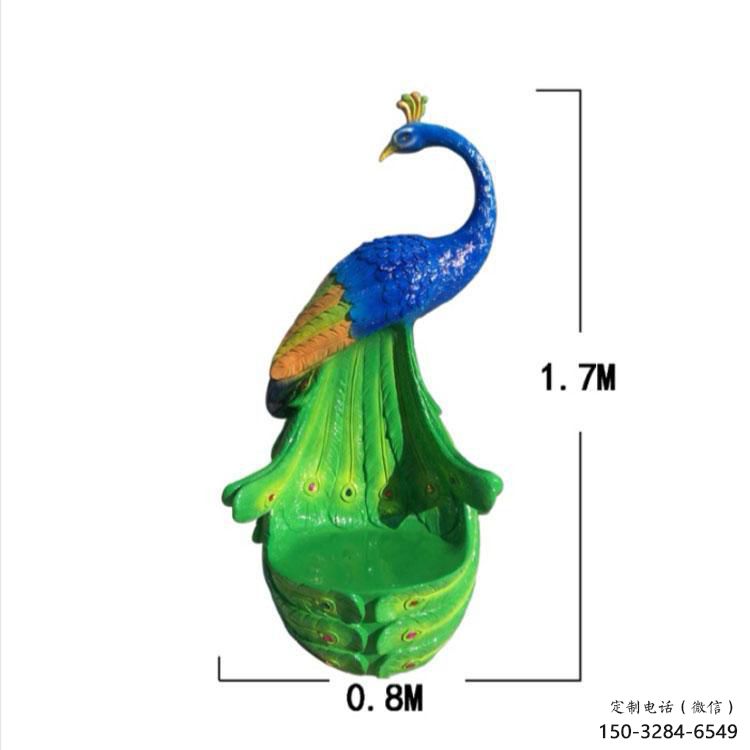 孔雀坐凳雕塑廠家，彩繪工藝雕塑，仿真藝術效果