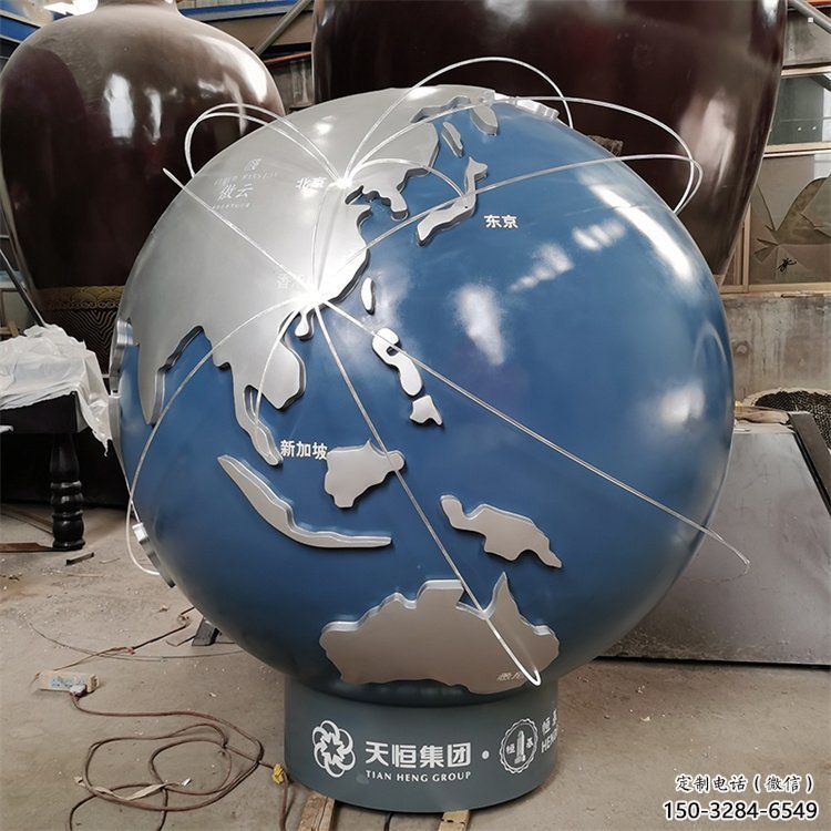 地球雕塑指用，白鋼構件，不銹鋼地球雕塑廠家提供