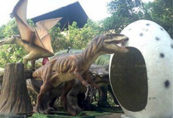 大型恐龍雕塑制作，花園小品，玻璃鋼恐龍雕塑提供