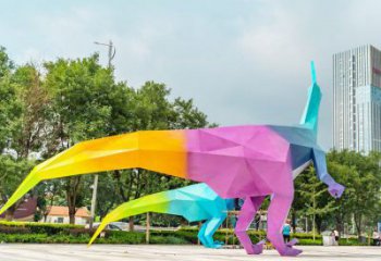 恐龍雕塑制造，白鋼構件，切面烤漆恐龍雕塑提供