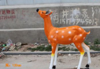 抽象小鹿雕塑，彩繪工藝，玻璃鋼動物雕塑廠家