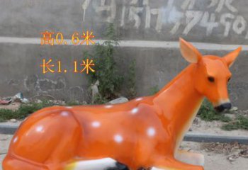 彩繪小鹿雕塑，彩繪工藝，玻璃鋼動物雕塑廠家