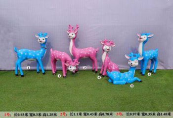 卡通小鹿雕塑專供，公園雕塑，景觀卡通小鹿雕塑供應(yīng)