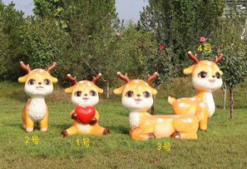 小鹿系列優(yōu)選，陸地擺件，卡通小鹿雕塑供給