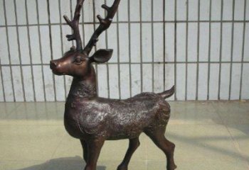 銅梅花鹿雕塑供給，街道標識，梅花鹿銅雕塑供應