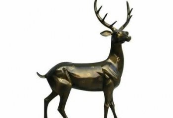 銅梅花鹿雕塑提供，園林裝飾，小區(qū)梅花鹿銅雕塑承接