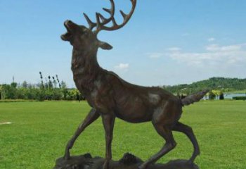 園銅梅花鹿雕塑，美陳雕塑，制造梅花鹿銅雕塑